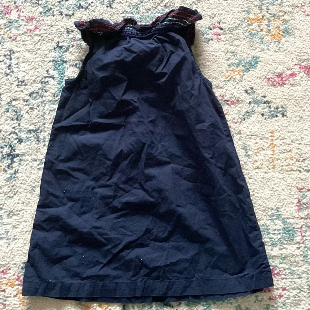 Hanna Andersson Rainbow Ruffle Sleeveless Blue Dress Size 90cm 3T